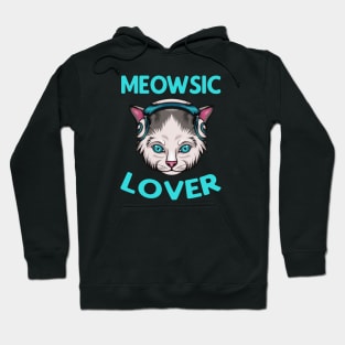 Meowsic Lover Music Cat with Headphones Hoodie